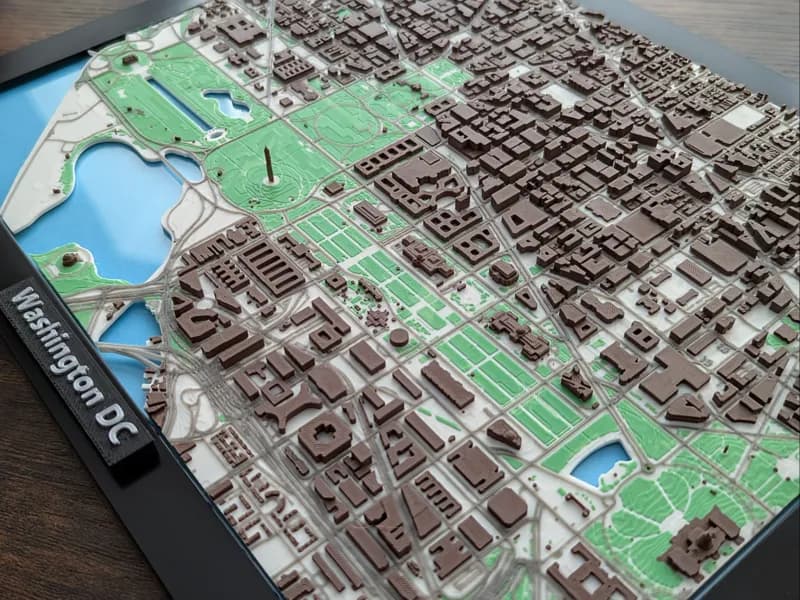 Miniatura 3D de Washington D.C. (Maquete Urbana)