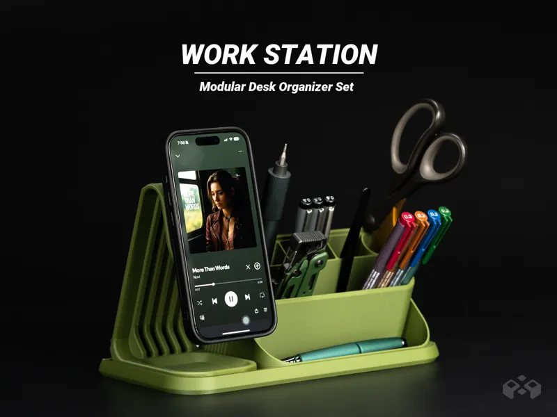 Sistema Organizador de Mesa Modular com Suporte de Celular