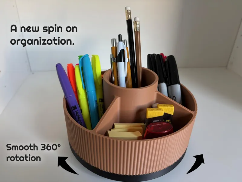 Organizador de Mesa Rotativo (Porta-Lápis)