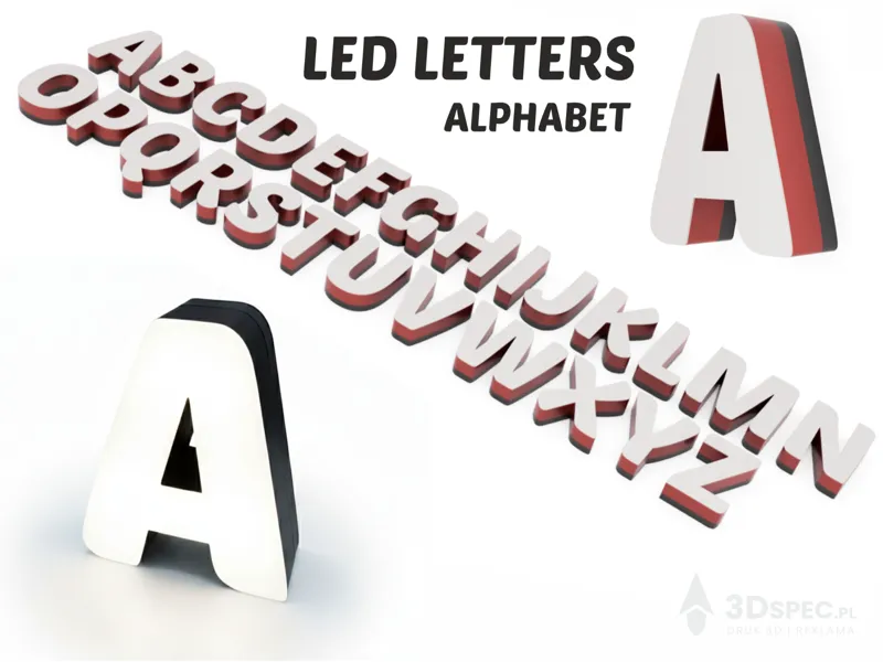 Letras LED 3D — Alfabeto Completo (A-Z)