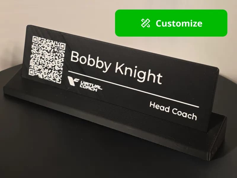 Placa de Nome com QR Code Personalizável