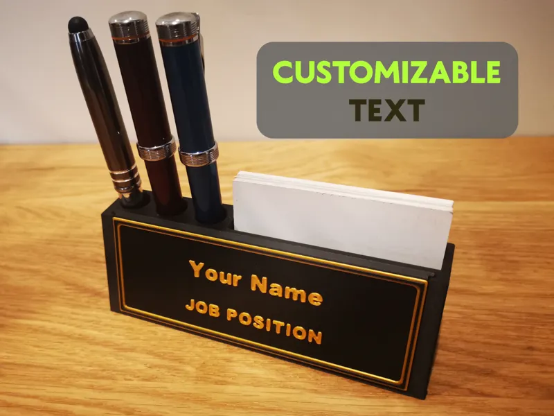 Organizador de Mesa Executivo com Placa de Nome